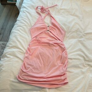 Pink halter dress